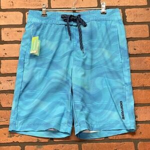 SeaDoo Homme Classic Board Shorts Men's Small Blue‎ Wave Swim NWT